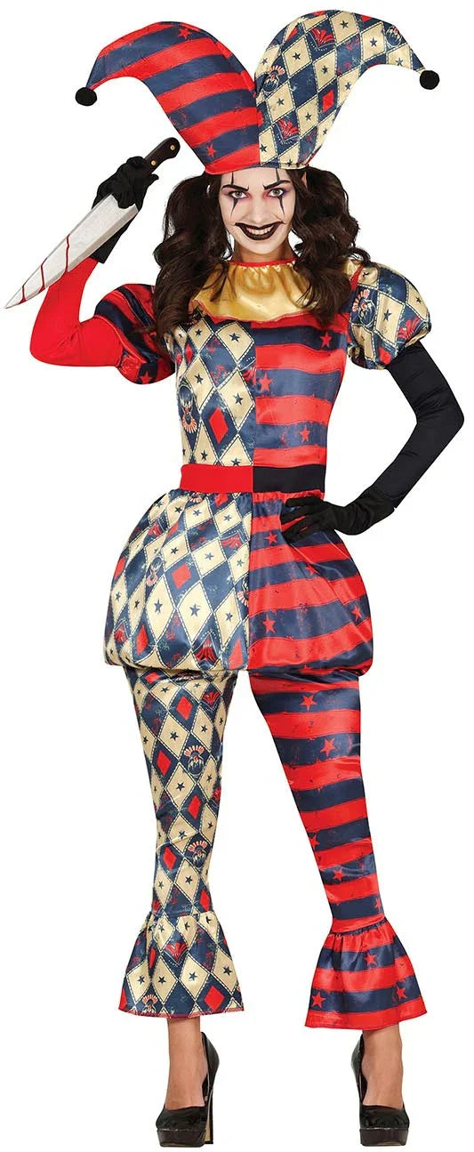 Disfraz de Arlequina Diabólica para Mujer Payasos Asesinos Guirca